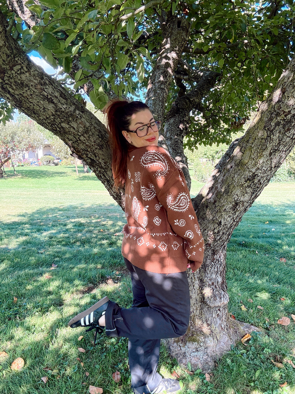 Paisley Charm Oversized Cardigan