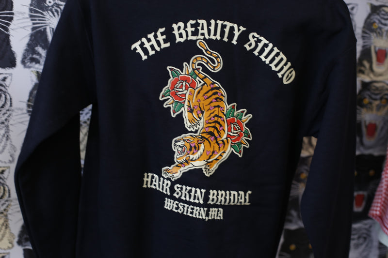 TBS Tiger Heart Black Crew Neck