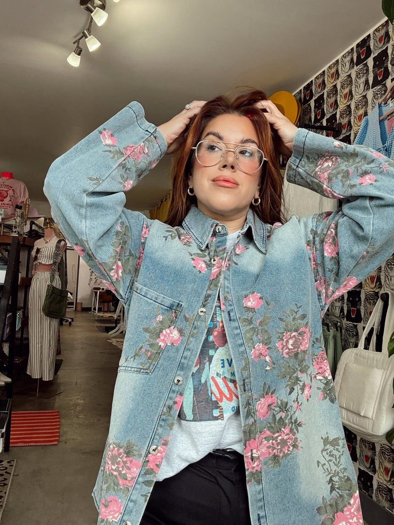 Cassie Blossom & Blue Denim Shirt