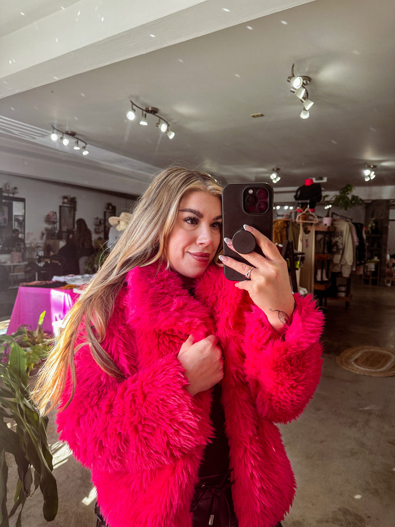 Barbie Pink Faux Fur Coat