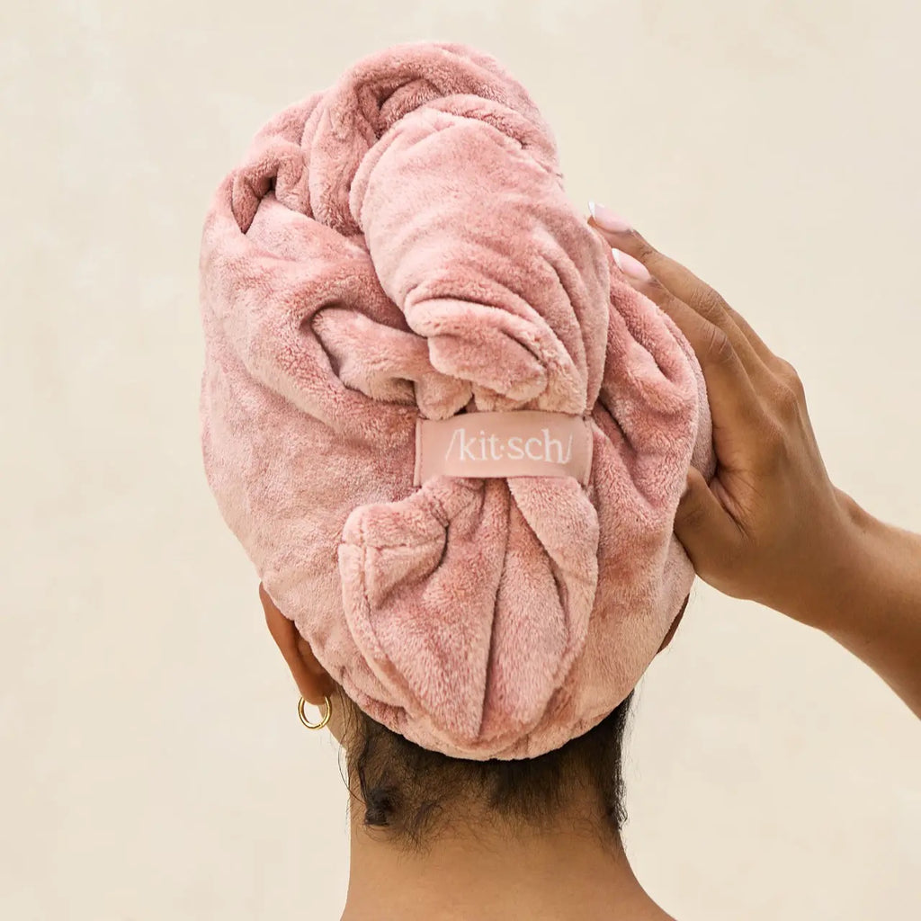 KITSCH Terracotta Plush Microfiber Hair Towel Turban