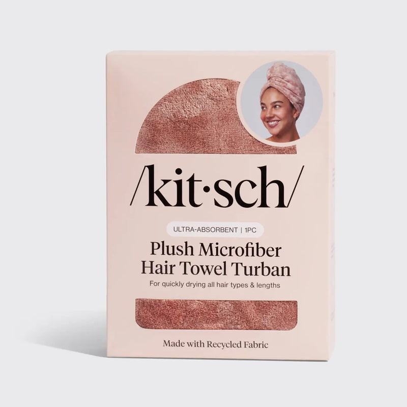 KITSCH Terracotta Plush Microfiber Hair Towel Turban