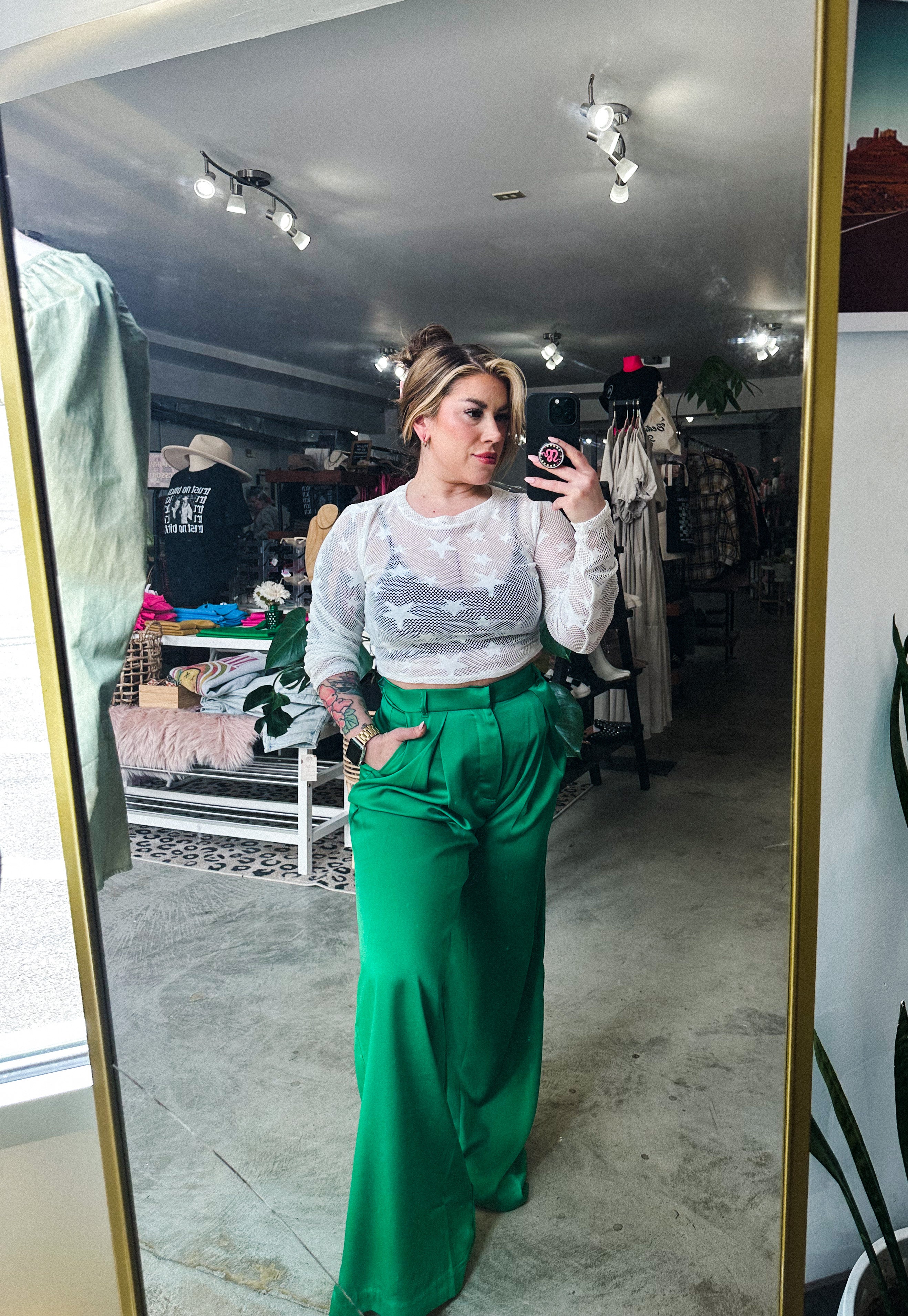 Gucci Green Satin Pants – The Beauty Studio Boutique