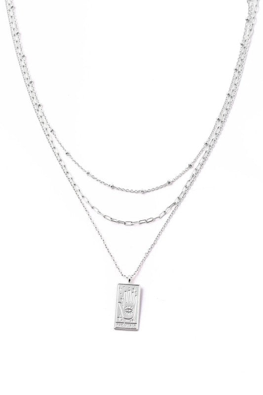 Hamsa Hand Pendant Chain Necklace