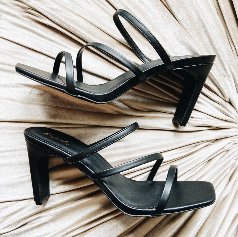 Black Sleek Multi Strap Heel